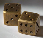 Dice Solid Brass With Antique Finish and Rounded Corners (Set Of 2) - Jones Peak