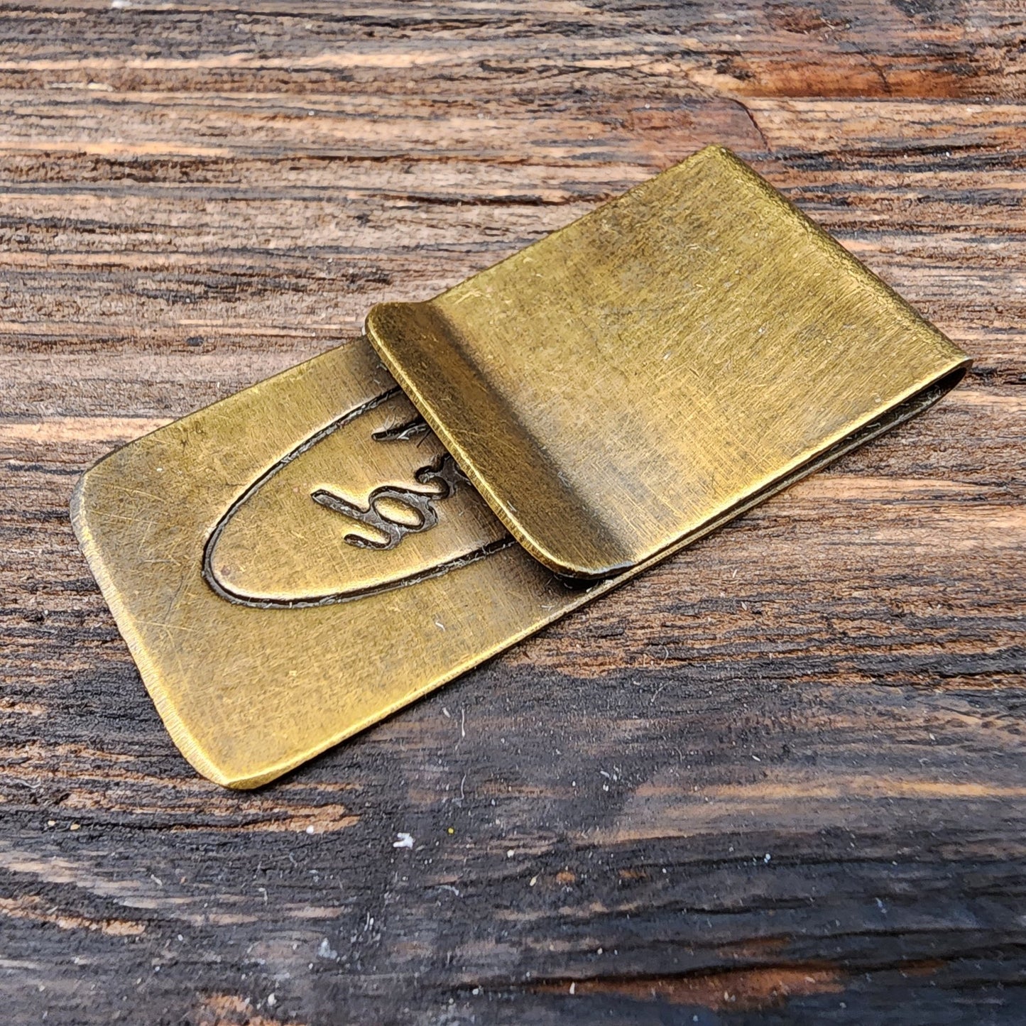 Ford Solid Brass Money Clip With Raised Lettering & Antique Finish (2.25" x 1") - Jones Peak