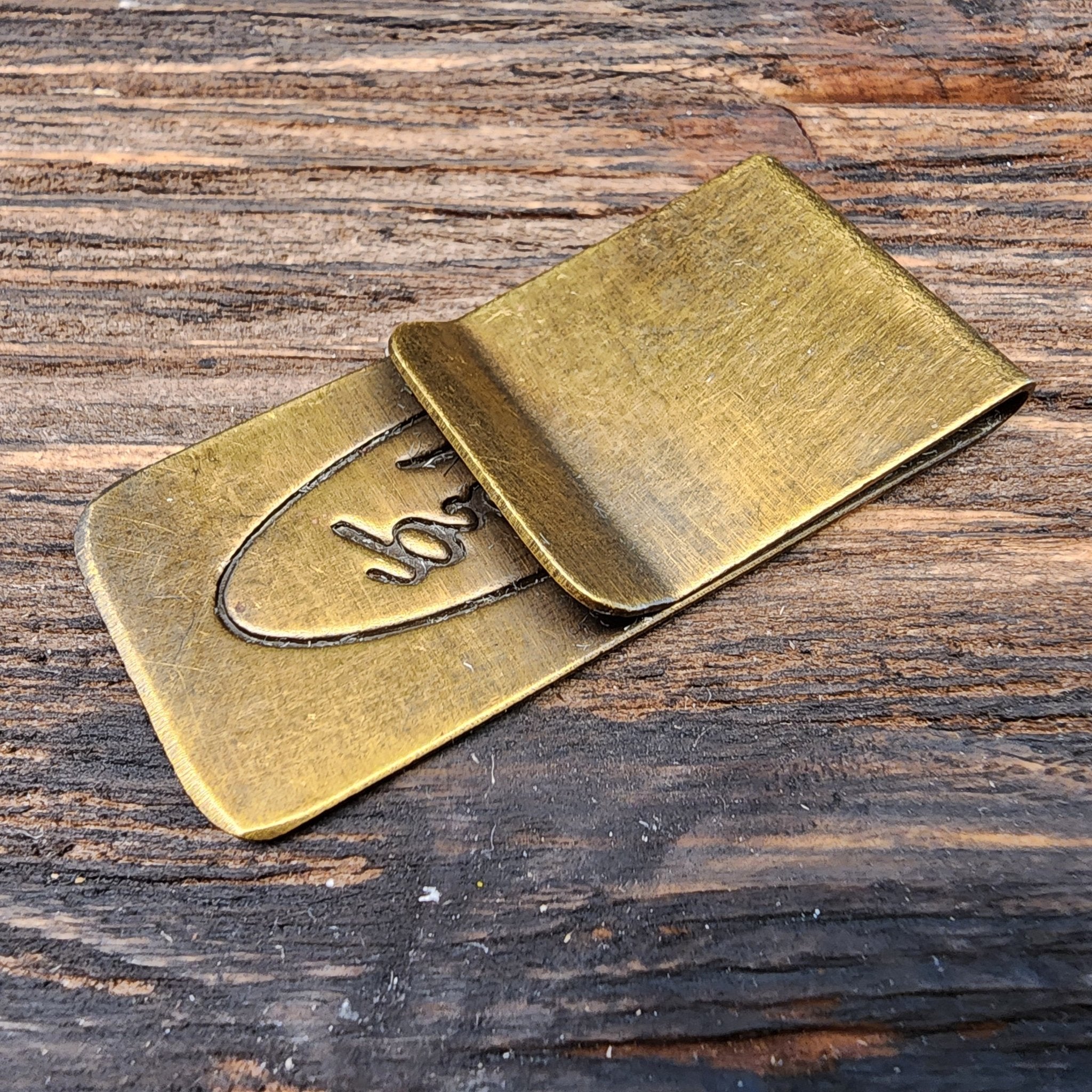 Ford Solid Brass Money Clip With Raised Lettering & Antique Finish (2.25" x 1") - Jones Peak