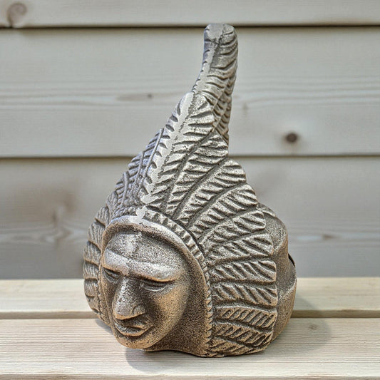 Indian Motorcycle Aluminum Paperweight With Embossed Logo And Antique Finish (3.25" x 3") - Jones Peak