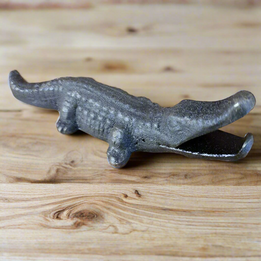 Alligator Cast Iron Bottle Opener With Antique Finish (6" x 2")