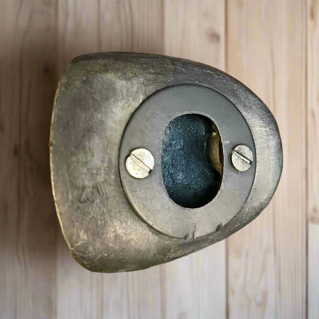 Fire Helmet Cast Iron Bottle Opener With Zinc Embossed Plate (2.5" x 2.5") - Jones Peak