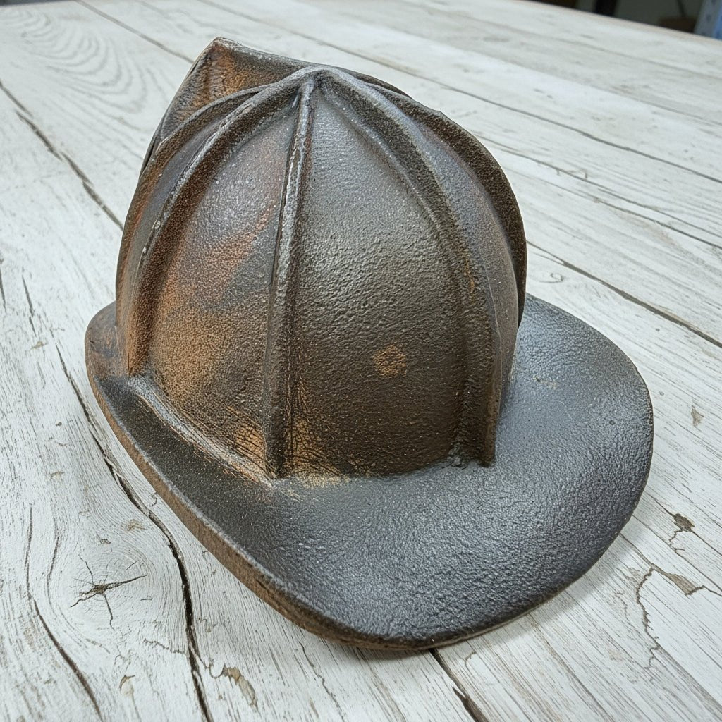 Fire Helmet Cast Iron Bottle Opener With Zinc Embossed Plate (2.5" x 2.5") - Jones Peak