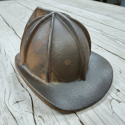 Fire Helmet Cast Iron Bottle Opener With Zinc Embossed Plate (2.5" x 2.5") - Jones Peak