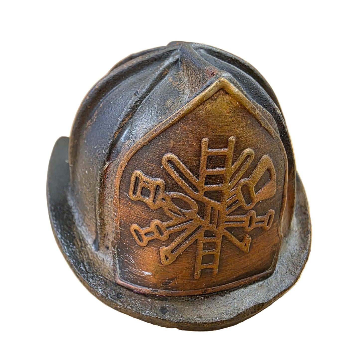 Fire Helmet Cast Iron Bottle Opener With Zinc Embossed Plate (2.5" x 2.5") - Jones Peak