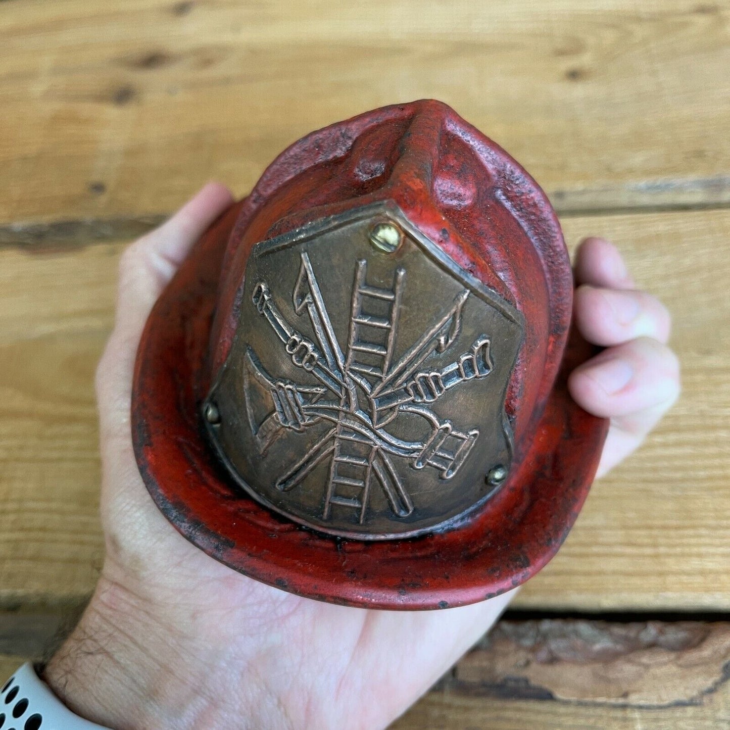 Fireman Helmet Cast Iron Coin Bank With Antique Finish (4.5" x 3" x 5.5") - Jones Peak