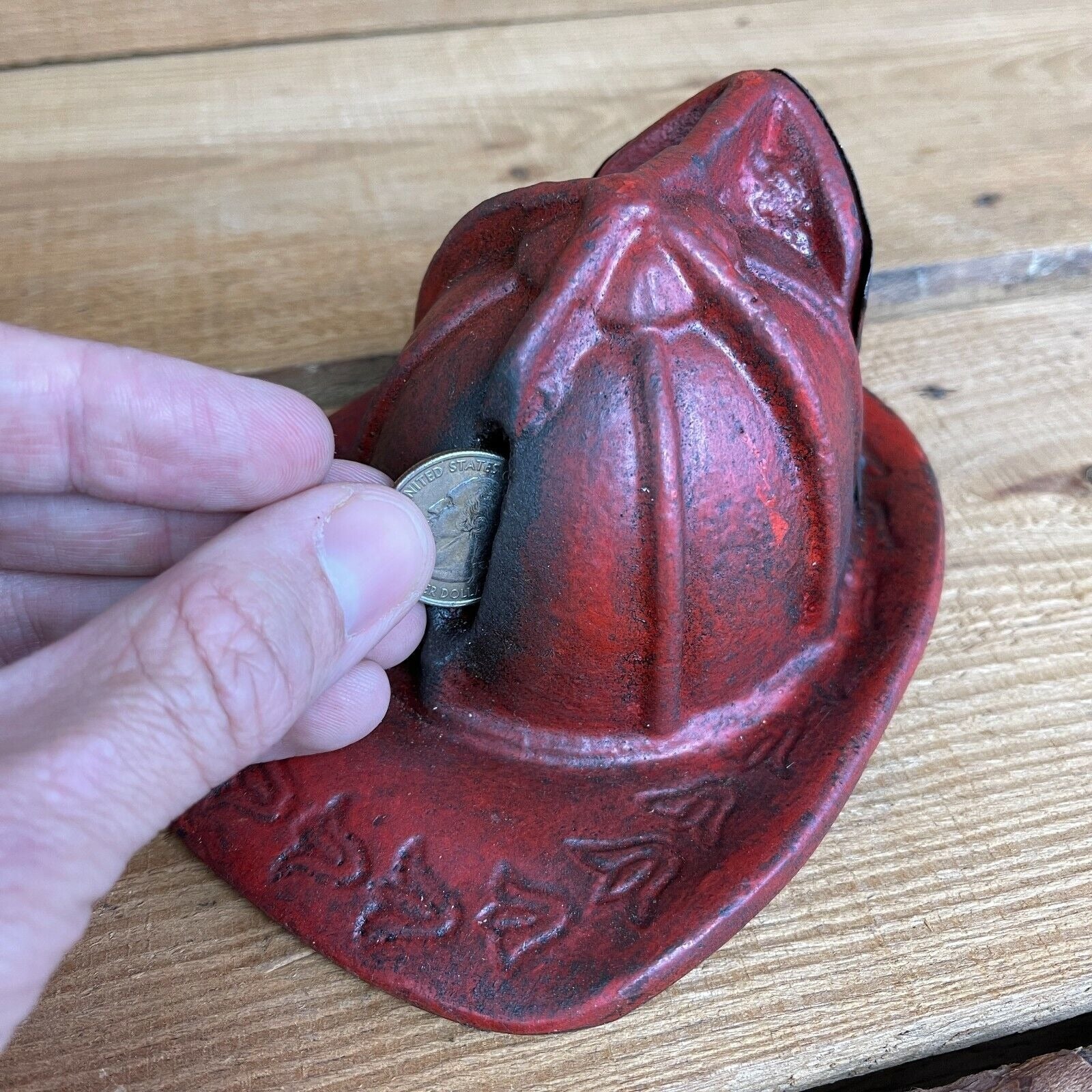 Fireman Helmet Cast Iron Coin Bank With Antique Finish (4.5" x 3" x 5.5") - Jones Peak