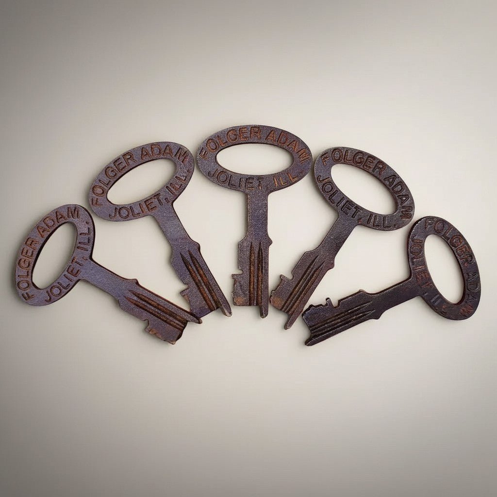 Folger Adam Joliet Illinois Jailhouse Cast Iron Keys - Jones Peak