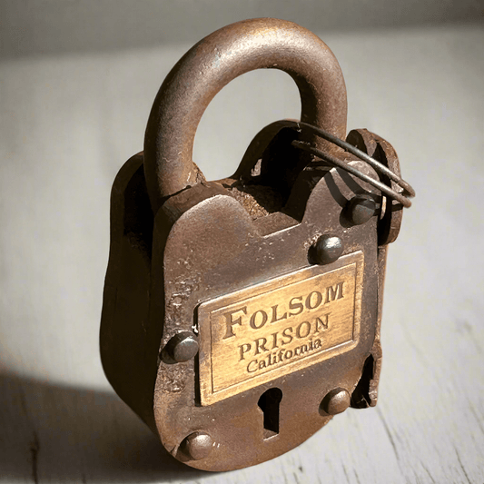 Folsom Prison California Cast Iron Working Gate Lock & Keys With Antique Finish (2.5" x 1.5") - Jones Peak