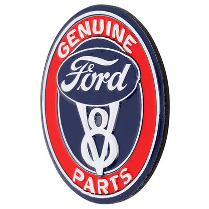 Ford Genuine Parts V8 Round Embossed Metal Magnet (2.25" Round) - Jones Peak