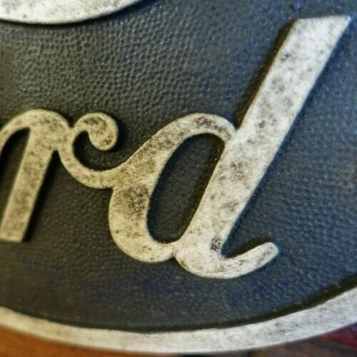 Ford Logo Cast Iron Painted Plaque With Antique Finish (9" x 5.25") - Jones Peak
