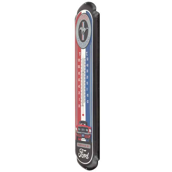 Ford Mustang Embossed Metal Wall Thermometer (8.5" x 27") - Jones Peak