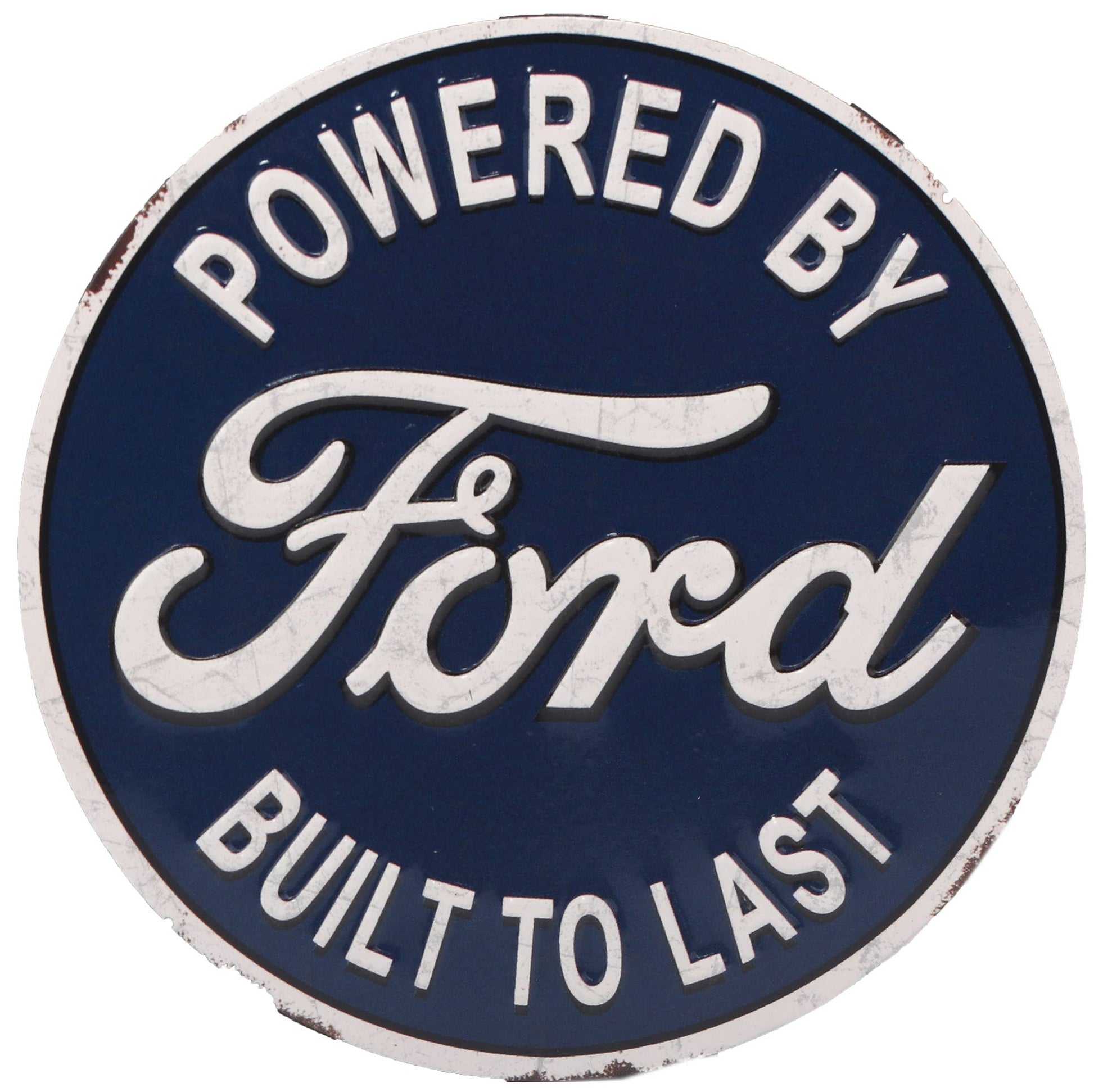 Ford "Powered By Ford Built To Last" Round Metal Magnet (4" Round) - Jones Peak