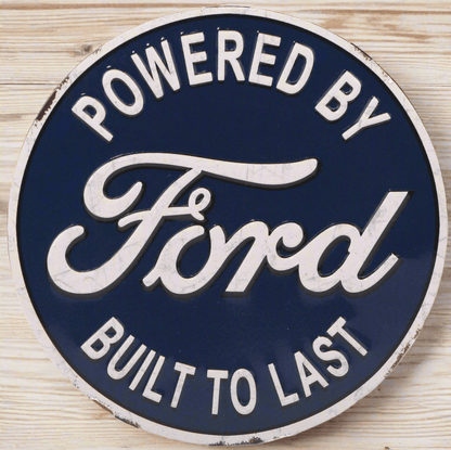 Ford "Powered By Ford Built To Last" Round Metal Magnet (4" Round) - Jones Peak