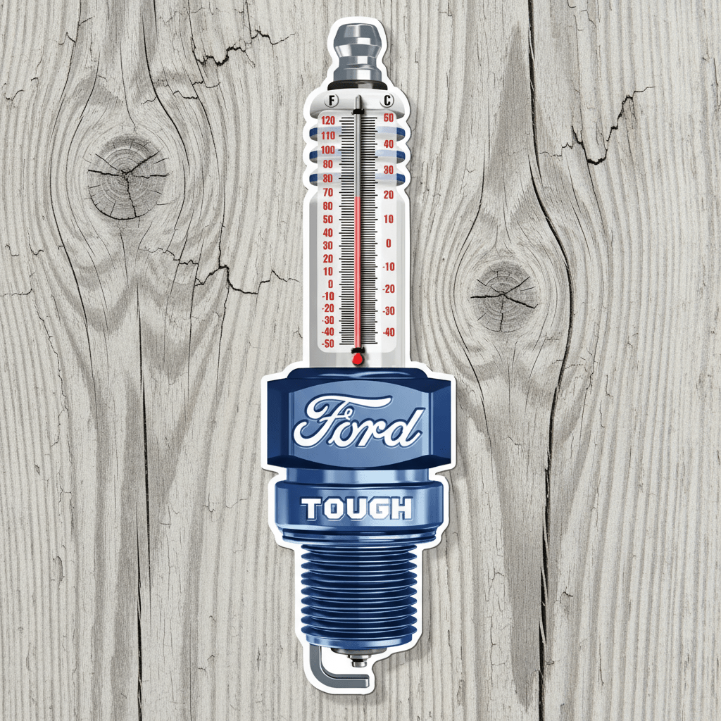 Ford Tough Spark Plug Thermometer (17.5" x 5") - Jones Peak