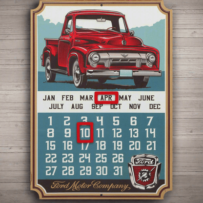 Ford Truck Vintage Calendar With Magnets (10" x 14") - Jones Peak