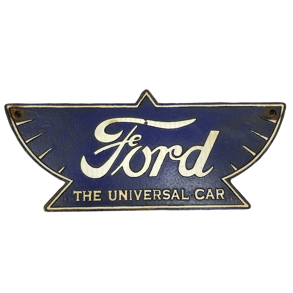 Ford Universal Car Wings Cast Iron Plaque With Raised Lettering (14" x 7") - Jones Peak