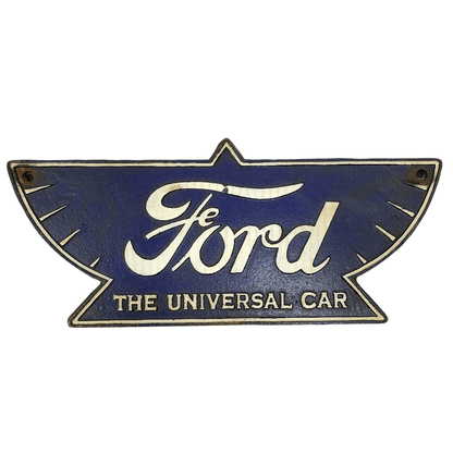 Ford Universal Car Wings Cast Iron Plaque With Raised Lettering (14" x 7") - Jones Peak