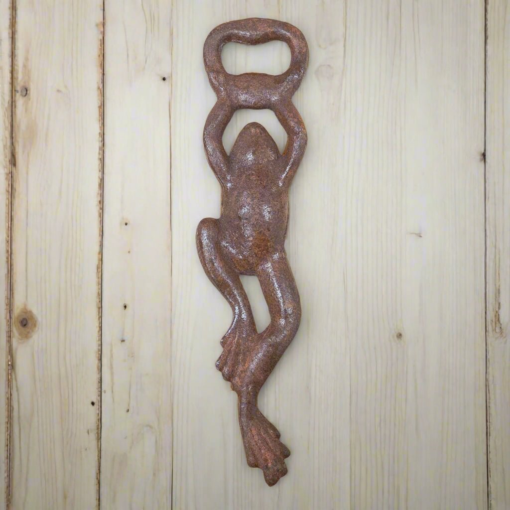 Frog Cast Iron Bottle Opener Cast With Antique Finish (7" Tall) - Jones Peak
