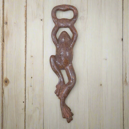Frog Cast Iron Bottle Opener Cast With Antique Finish (7" Tall) - Jones Peak