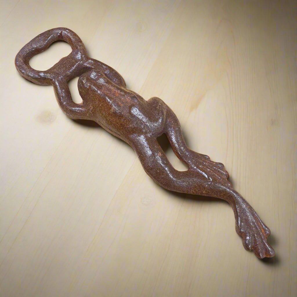 Frog Cast Iron Bottle Opener Cast With Antique Finish (7" Tall) - Jones Peak