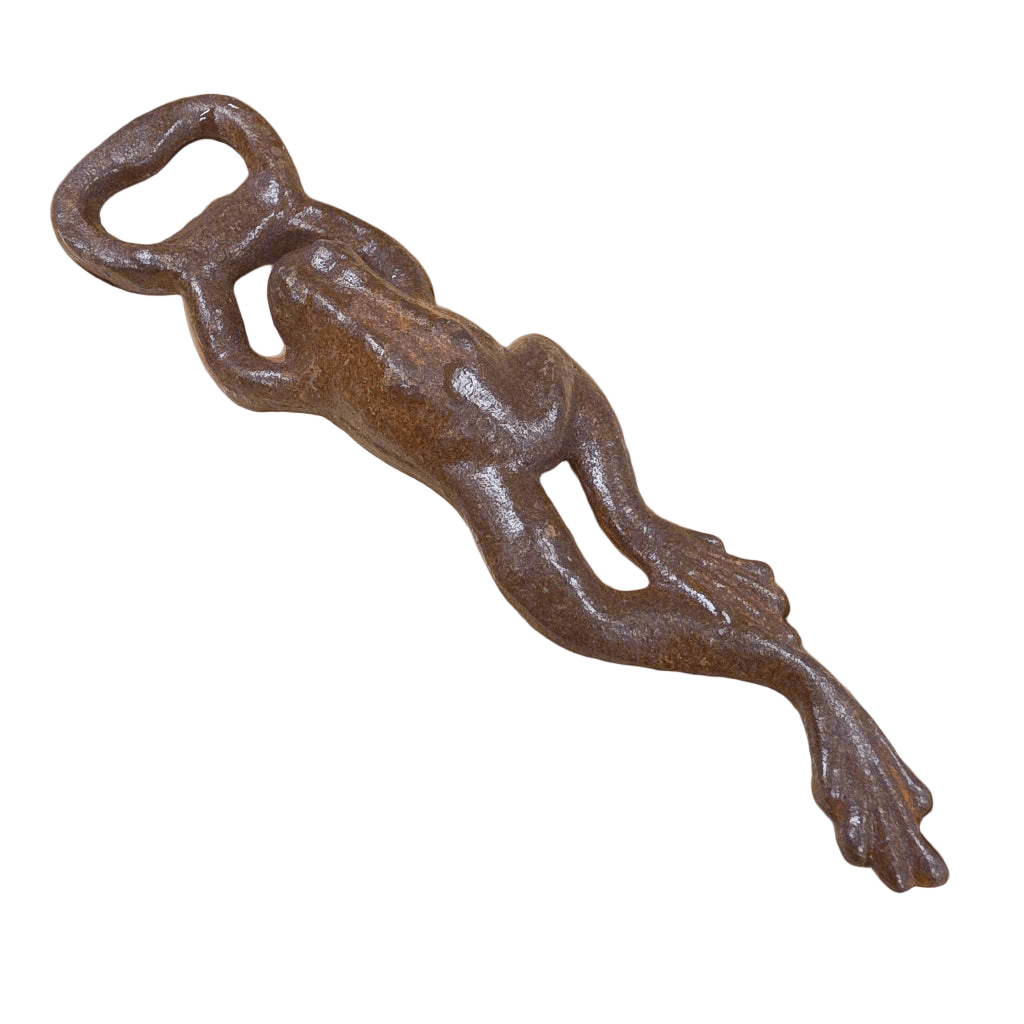 Frog Cast Iron Bottle Opener Cast With Antique Finish (7" Tall) - Jones Peak