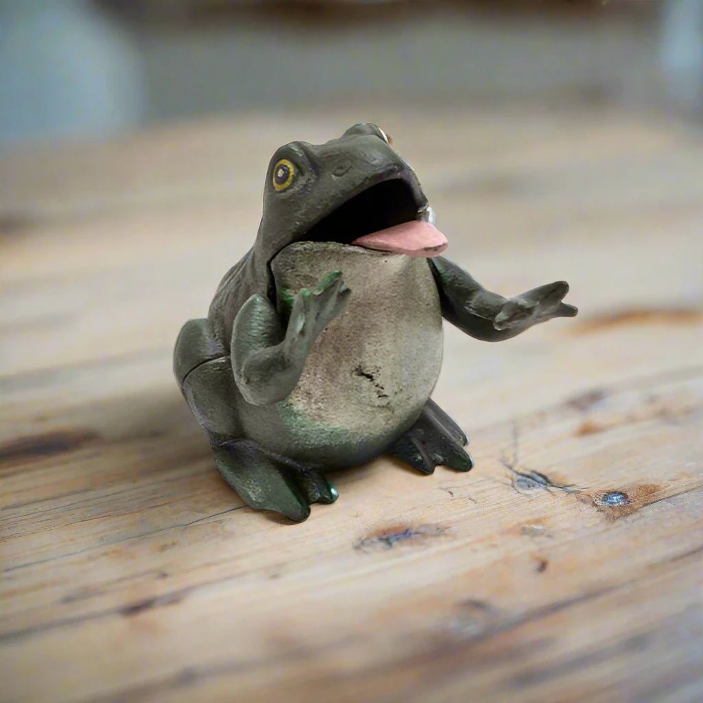Frog Cast Iron Mechanical Coin Bank With Painted Antique Finish (5.5" x 4.5") - Jones Peak