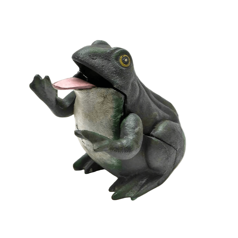Frog Cast Iron Mechanical Coin Bank With Painted Antique Finish (5.5" x 4.5") - Jones Peak