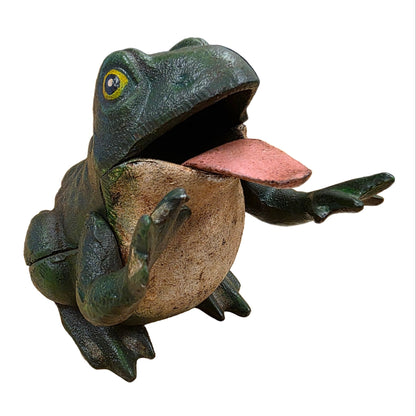 Frog Cast Iron Mechanical Coin Bank With Painted Antique Finish (5.5" x 4.5") - Jones Peak