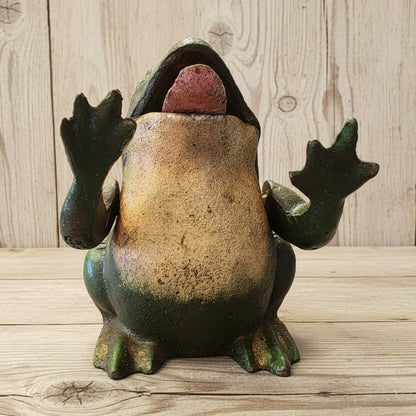 Frog Cast Iron Mechanical Coin Bank With Painted Antique Finish (5.5" x 4.5") - Jones Peak