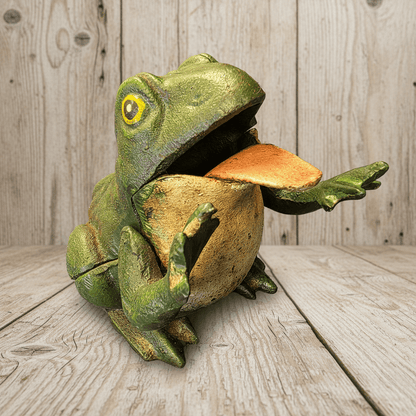 Frog Cast Iron Mechanical Coin Bank With Painted Antique Finish (5.5" x 4.5") - Jones Peak