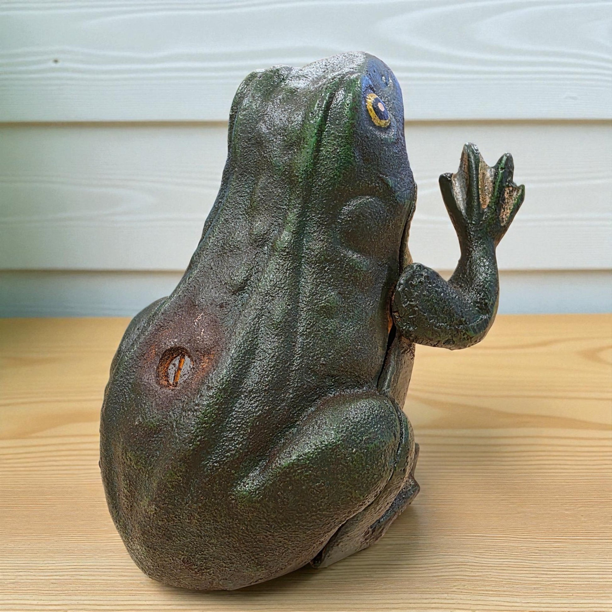 Frog Cast Iron Mechanical Coin Bank With Painted Antique Finish (5.5" x 4.5") - Jones Peak