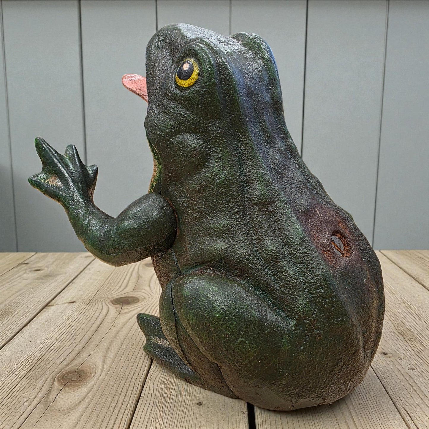 Frog Cast Iron Mechanical Coin Bank With Painted Antique Finish (5.5" x 4.5") - Jones Peak