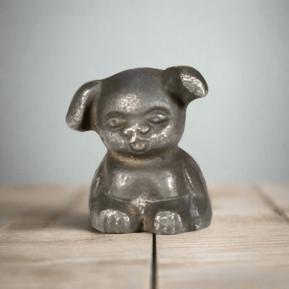 Griswold Pup Paperweight Cast Iron With Raised Letters & Antique Finish (1.5" Tall) - Jones Peak