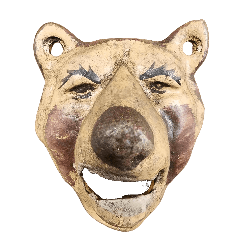 Grizzly Bear Bottle Opener Cast Iron Wall Mounted With Antique Finish (5" x 2.75") - Jones Peak