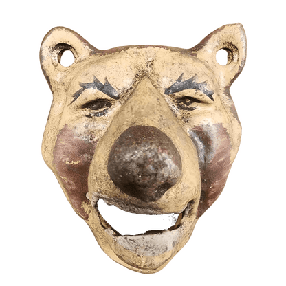 Grizzly Bear Bottle Opener Cast Iron Wall Mounted With Antique Finish (5" x 2.75") - Jones Peak