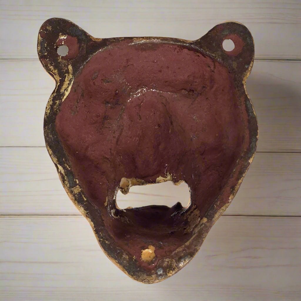 Grizzly Bear Bottle Opener Cast Iron Wall Mounted With Antique Finish (5" x 2.75") - Jones Peak