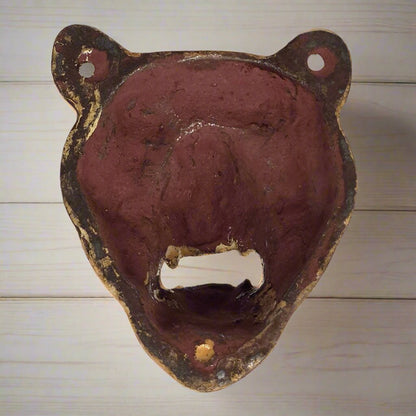 Grizzly Bear Bottle Opener Cast Iron Wall Mounted With Antique Finish (5" x 2.75") - Jones Peak