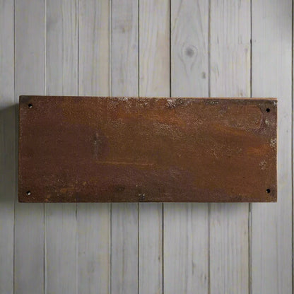 Gulf Sold Here 1944 Embossed Cast Iron Plaque With Antique Finish (11" x 4.5") - Jones Peak