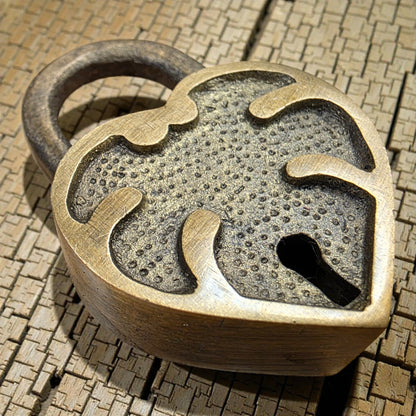 Heart Lock Solid Brass With Antique Finish And Heart Keys (2" x 1.25") - Jones Peak