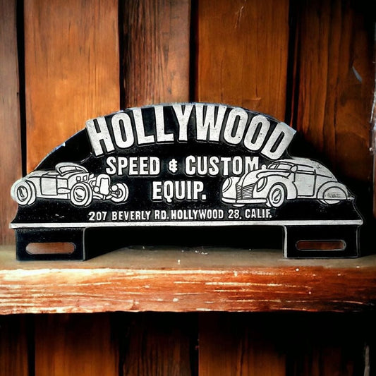 Hollywood Speed & Custom Equip. Car License Plate FOB Topper With Vintage Design - Jones Peak