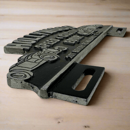 Hollywood Speed & Custom Equip. Car License Plate FOB Topper With Vintage Design (9.25" 4.5") - Jones Peak