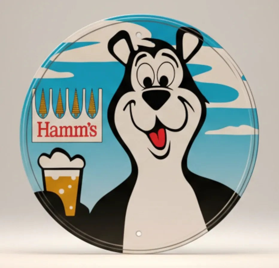 Hamm’s Round Embossed Metal Wall Sign