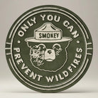 Smokey Bear Round Embossed Metal Wall Sign