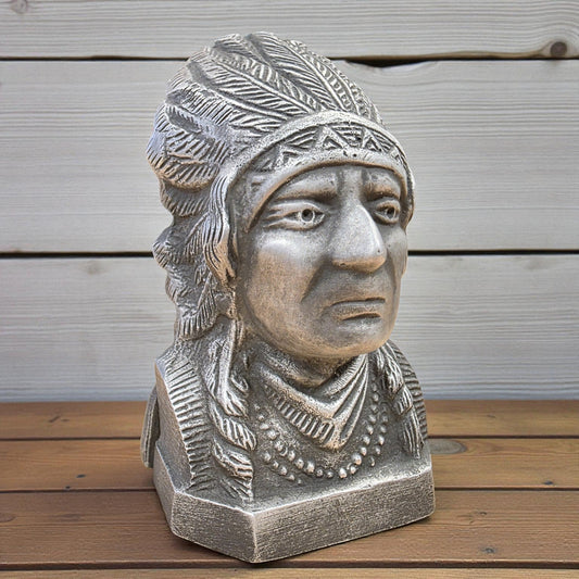 Indian Motorcycle Aluminum Coin Bank With Copper Tag And Antique Finish (4.75" x 2.75") - Jones Peak