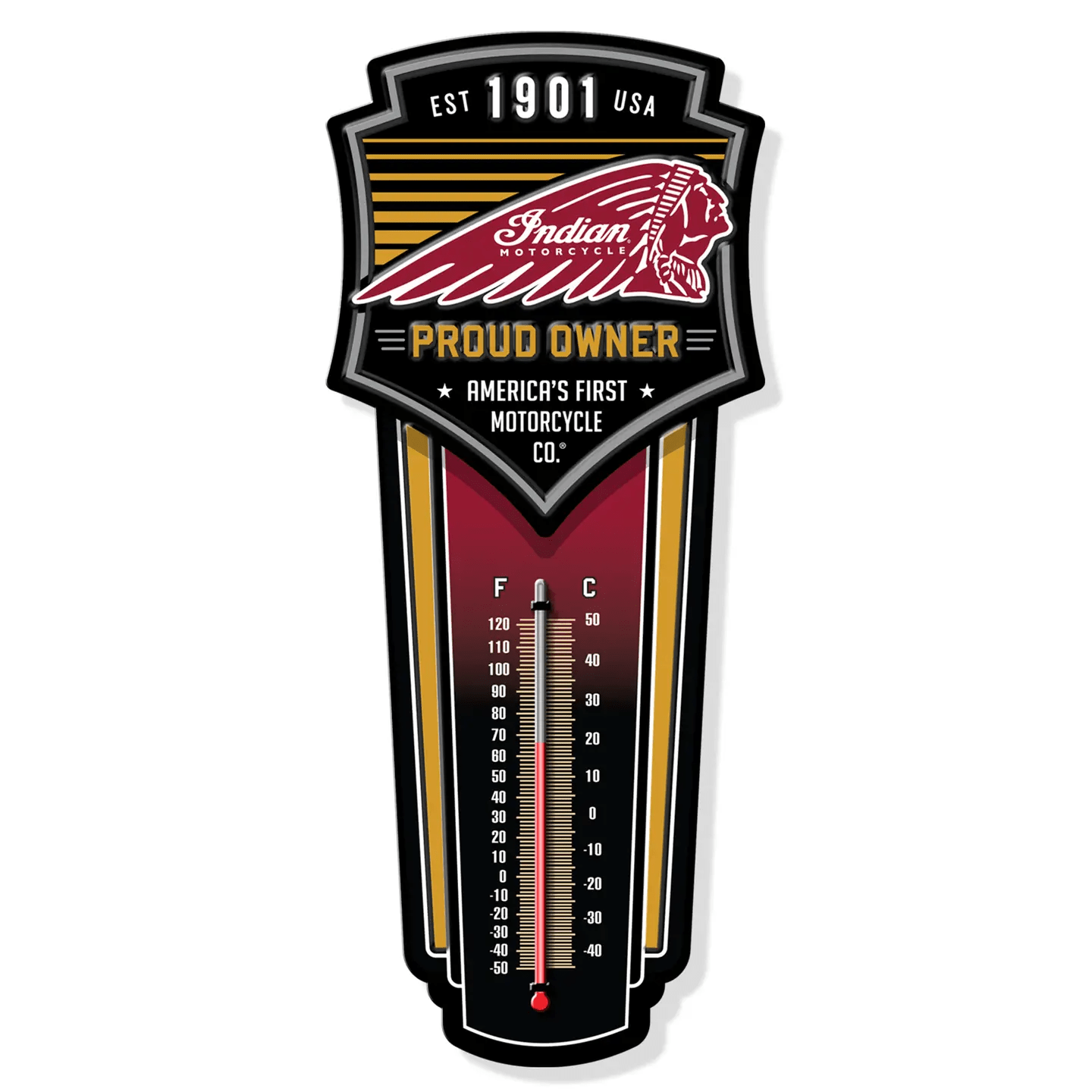 Indian Motorcycle Proud Owner Thermometer (17.5" x 7.5") - Jones Peak