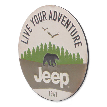 Jeep Live Your Adventure Round Embossed Metal Magnet (2.5" Round) - Jones Peak