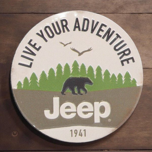 Jeep Live Your Adventure Round Embossed Metal Magnet (2.5" Round) - Jones Peak