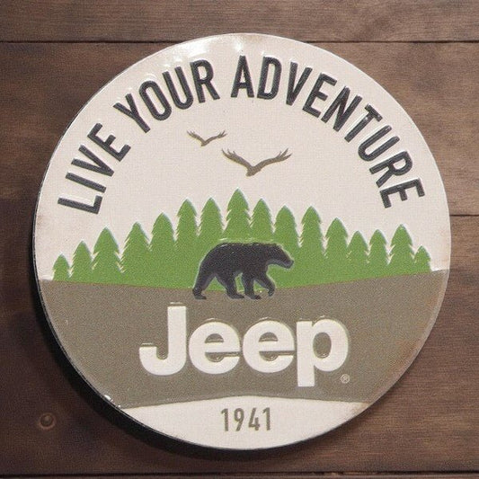 Jeep Live Your Adventure Round Embossed Metal Magnet (2.5" Round) - Jones Peak
