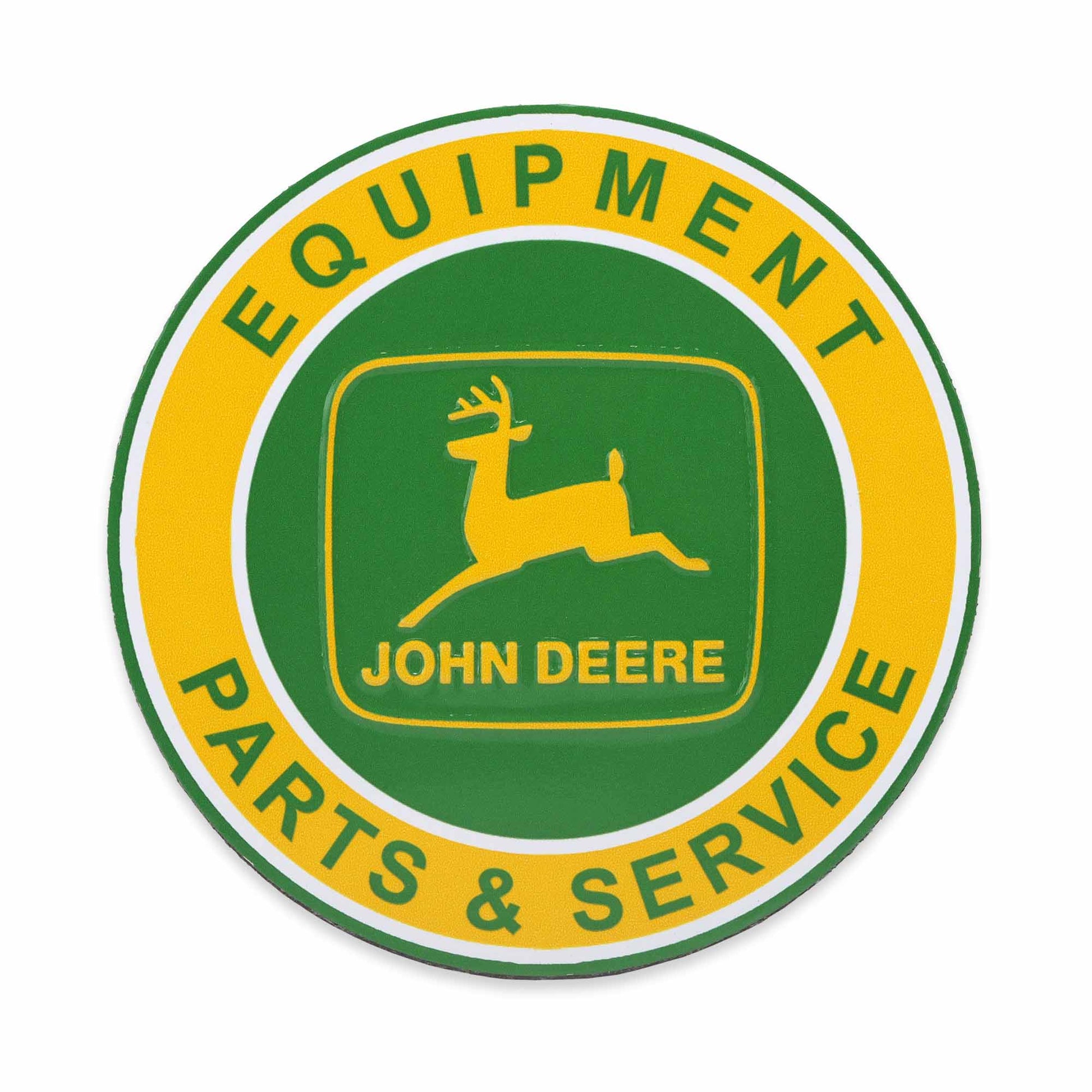 John Deere Equipment Parts & Service Round Metal Magnet (4.5" x 6") - Jones Peak